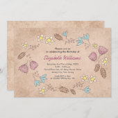 Rustic Floral Watercolor Birthday Invitation (Front/Back)