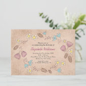 Rustic Floral Watercolor Birthday Invitation (Standing Front)