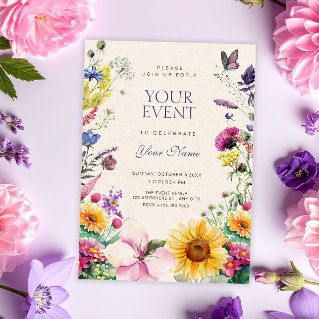 Rustic floral watercolor  invitation (Creator Uploaded)