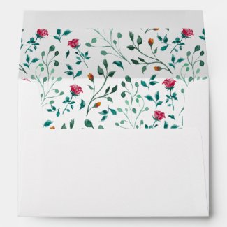 Rustic Floral Watercolor Pattern | Wedding Envelope