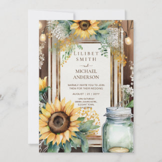 Rustic Floral Wedding Birthday Shower Retirement Invitation