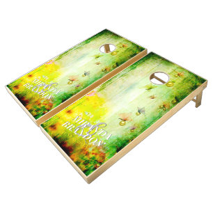 Rustic Floral Wedding Cornhole Set