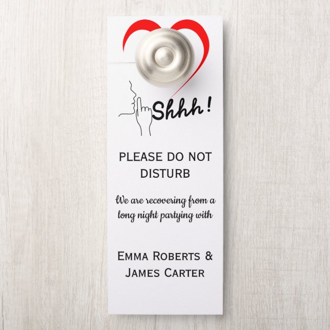 Rustic Floral Wedding Do Not Disturb Door Hanger (On Knob)