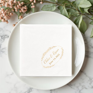 Rustic Floral Wedding Foil Napkins
