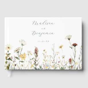 Rustic Floral Wedding Guest Book