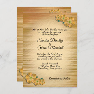 Rustic Floral Wedding Invitation