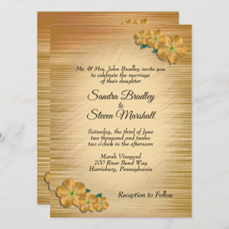 Rustic Floral Wedding Invitation