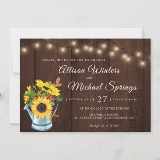 rustic floral wedding invitation