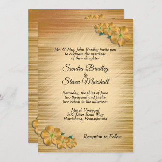 Rustic Floral Wedding Invitation