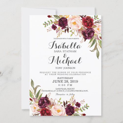 Rustic Floral Wedding Invitation_01 Invitation