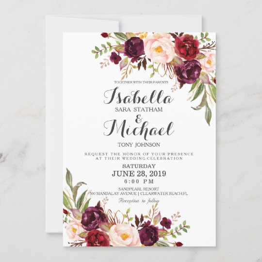 Rustic Floral Wedding Invitation-01 Invitation | Zazzle.com