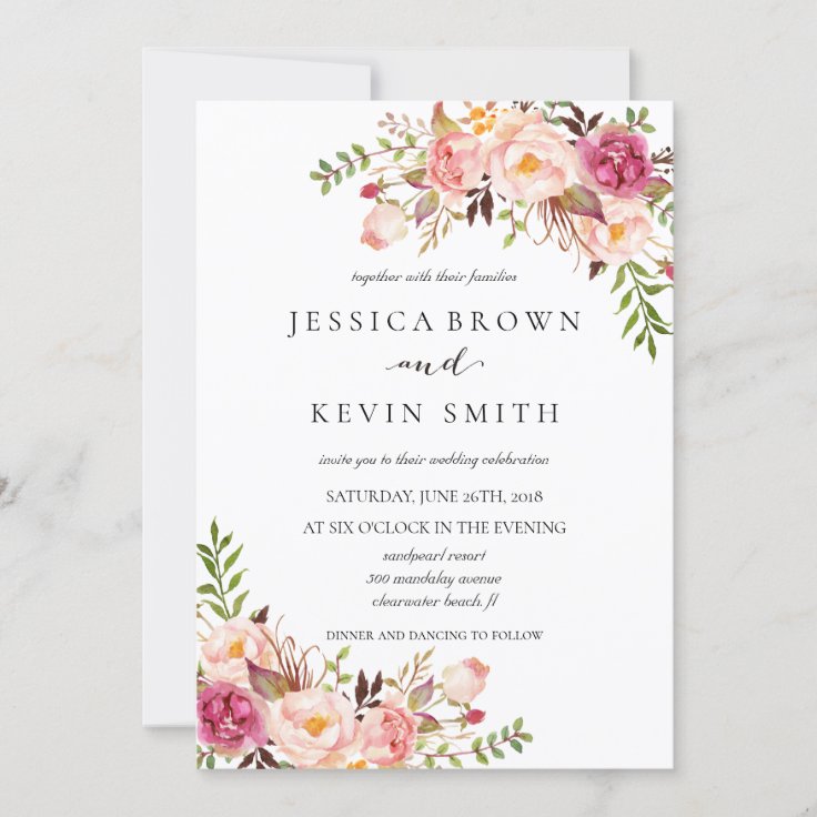 Rustic Floral Wedding Invitation-02updated Invitation | Zazzle