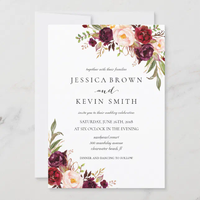 Rustic Floral Wedding Invitation-03 Invitation | Zazzle