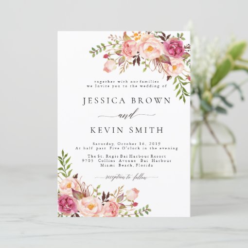 Rustic Floral Wedding Invitation-05 Invitation | Zazzle