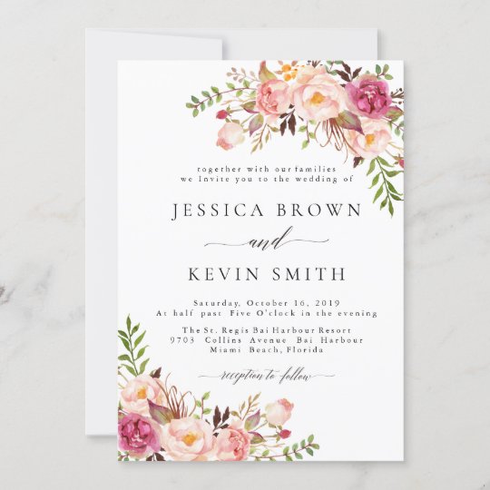 Rustic Floral Wedding Invitation-05 Invitation | Zazzle.com