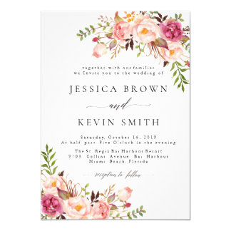 Rustic Floral Wedding Invitation-05 Invitation