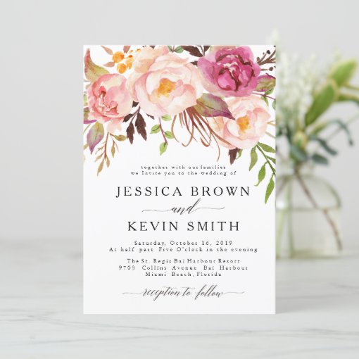 Rustic Floral Wedding Invitation-06 Invitation | Zazzle