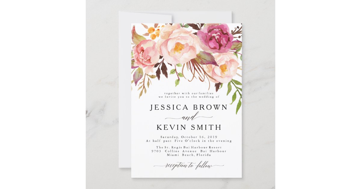 Rustic Floral Wedding Invitation-06 Invitation | Zazzle