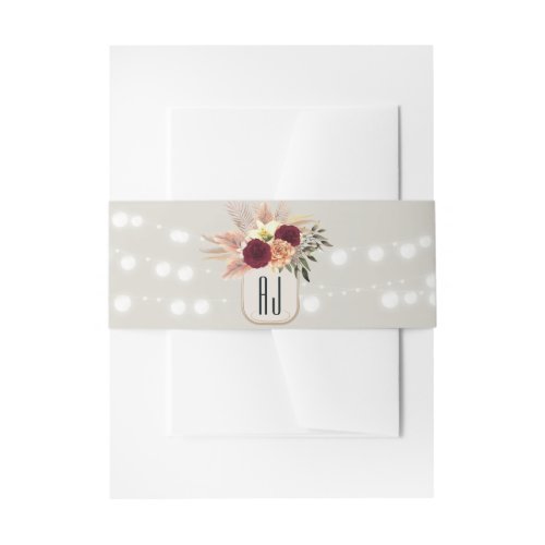 Rustic Floral Wedding Invitation Belly Band