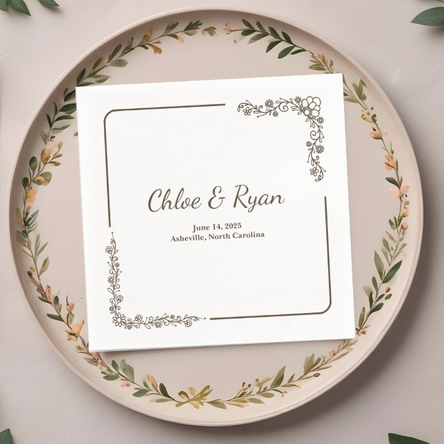 Rustic Floral Wedding Napkins (Creator Uploaded)