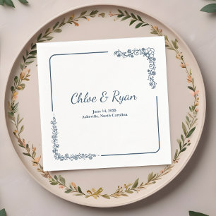 Rustic Floral Wedding Napkins