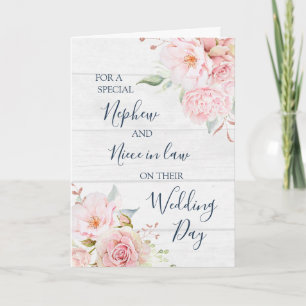 Rustic Floral Wedding Nephew Niece in Law Card