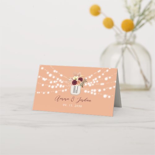 Rustic Floral Wedding Place Card