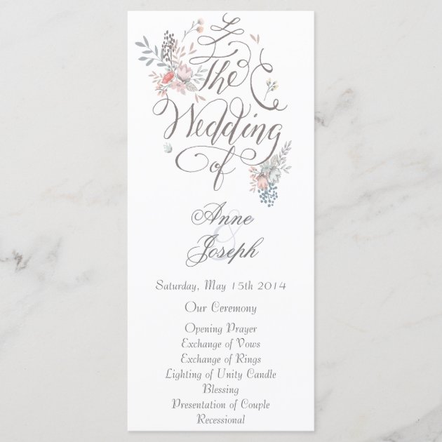 Rustic Floral Wedding Program III