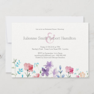 Rustic Floral Wedding Rehearsal Dinner Invitation