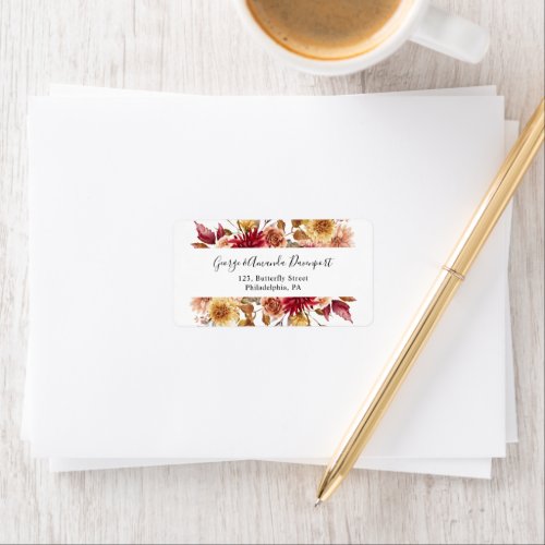 Rustic floral Wedding Return Address Label