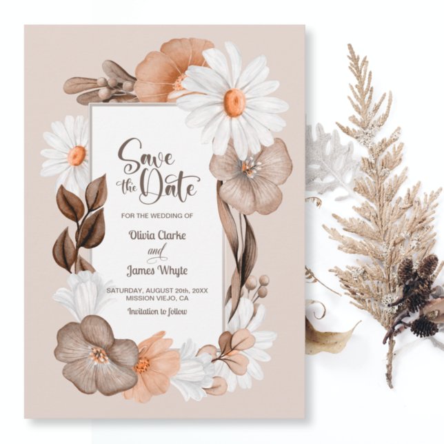Rustic Floral Wedding Save the Date (Creator Uploaded)