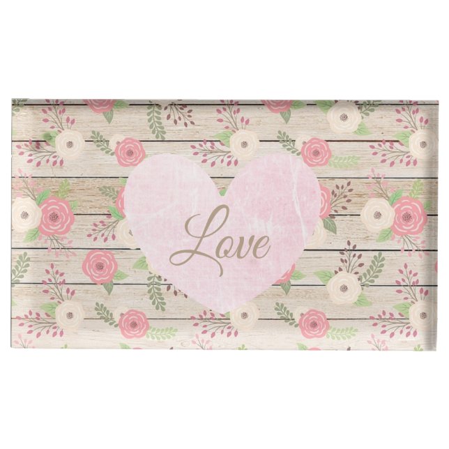 Rustic Floral Wedding Table Number Card Holder (Front)