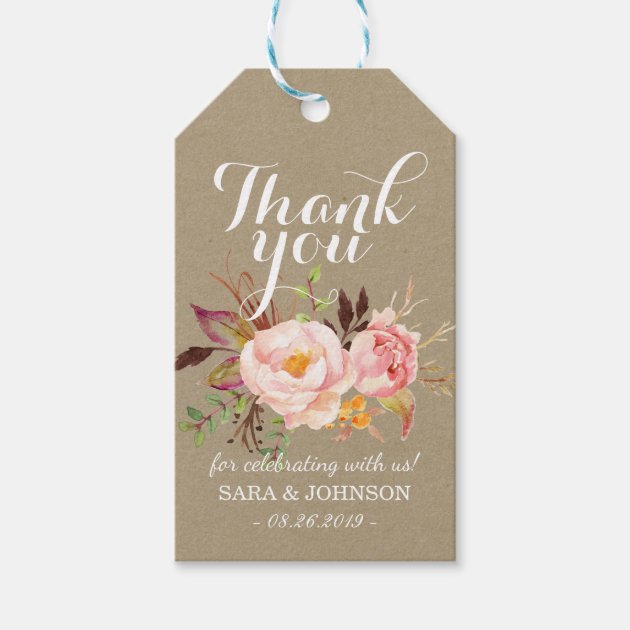 Rustic Floral Wedding Thank You Gift-2 Gift Tags