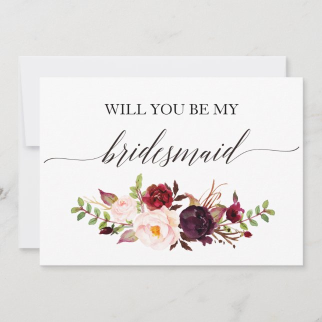 Rustic Floral Will you be my matron of honor-2 Invitation (Front)