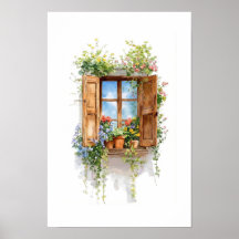 Rustic Floral Window – Cottage Style