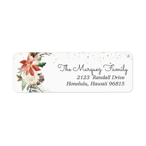 Rustic Floral  Winter Botanical Wedding Label