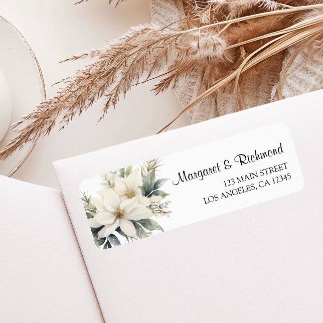 Rustic Floral Winter Wedding Wedding Address Label (Creator Uploaded)