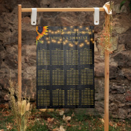 Rustic floral wood lights wedding seating chart