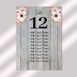 Rustic Floral Wood Table Number Seating Chart<br><div class="desc">Rustic Floral Wood Table Number Seating Chart.</div>