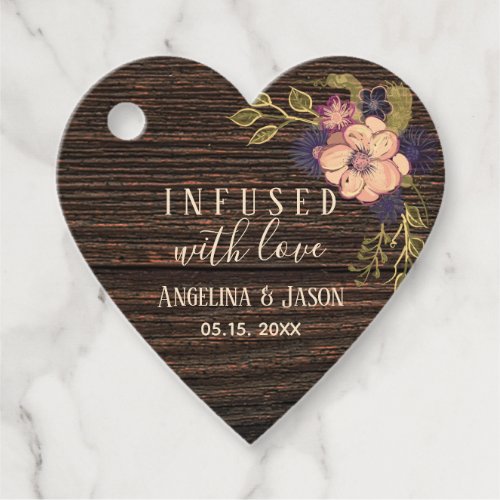 Rustic Floral Wood Wedding Thank You Favor Tags