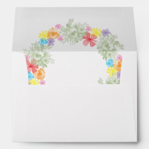 Rustic Floral Wreath 5x7 Wedding Invitation Envelope