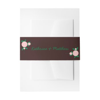 Rustic Floral Wreath Belly Band by envelopmentswedding at Zazzle