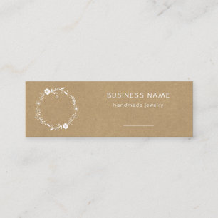 Rustic Floral Wreath Kraft Earring Price Tag