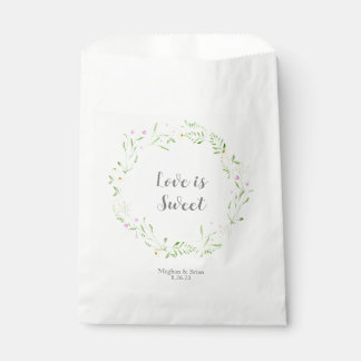 Rustic Floral Wreath Wedding Favor Bag