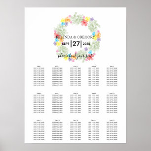 Rustic Floral Wreath Wedding Seating Chart
