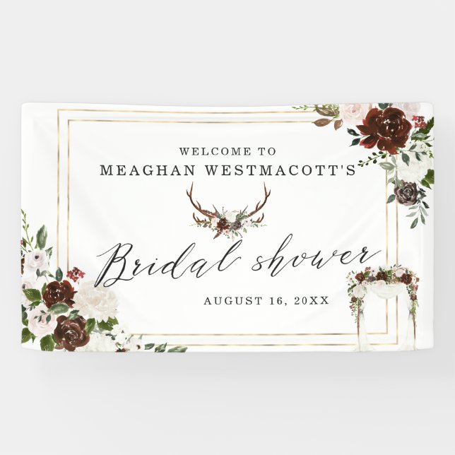 Rustic Florals | Bridal Shower Welcome Banner (Horizontal)