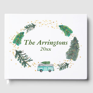 Rustic Florals Farmhouse Camper Personalized Guest Book