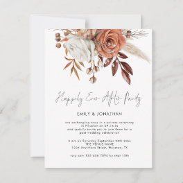 Rustic Florals Happily Ever After Party Wedding Invitation