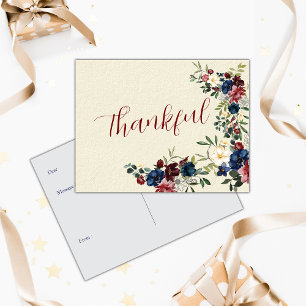 Rustic Florals Holiday Generic Custom Message Postcard