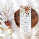 Rustic Florals Pampas Grasses Fall Wedding Menu<br><div class="desc">Rustic Florals Pampas Grasses Fall Wedding. Autumn colored florals border the top,  with an elegant script for Menu and easy to personalise the rest of the text to your requirements.</div>